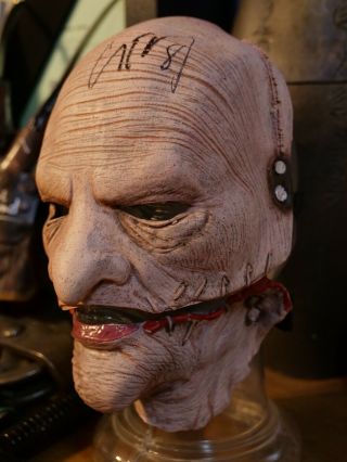 Slipknot Lead Singer,  Corey Taylor Signed Gray Chapter Tour Removable Face Mask