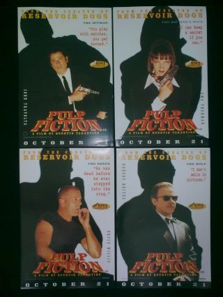- Pulp Fiction Set Of 4 X 1994 Uk Promo Posters Quentin Tarantino
