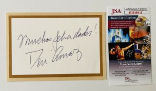 Desi Arnaz Signed Autographed 4.  5 X 6 Card Jsa Certified I Love Lucy Ball