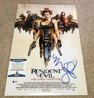 Milla Jovovich Signed Resident Evil Final 12x18 Movie Poster Photo Alice Bas