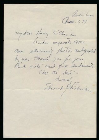 Edward G.  Robinson - 1957 Autograph Letter Signed W/ 1947 Still Photo