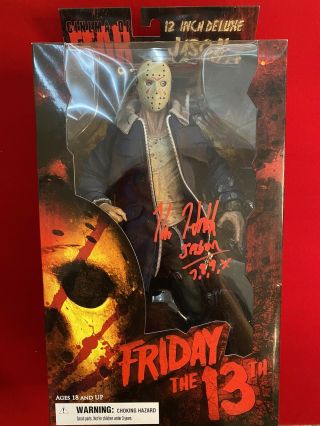Jason Voorhees Friday The 13th Deluxe 12” Figure Signed By Kane Hodder W/ Jsacoa