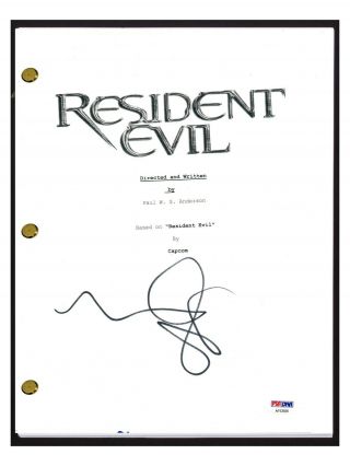 Milla Jovovich Signed Autographed Resident Evil Full Movie Script Psa/dna