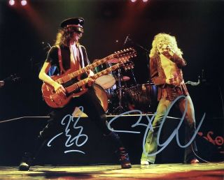 Jimmy Page And Robert Plant - Autographs - Hand Signed 8x10 W/