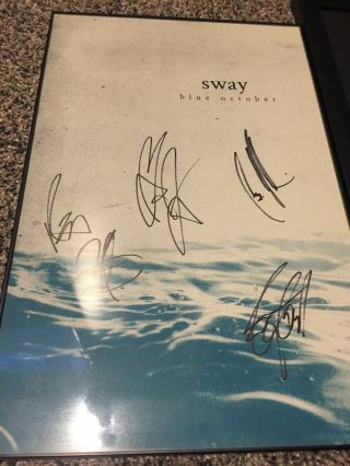 Blue October Sway Autographed Album Art Work 11x17 Framed Band Signed Authentic