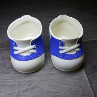 Vtg Cabbage Patch Kids Doll Shoes Sneakers Cpk Blue White Stripe Pair High Top