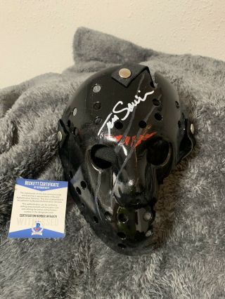 Tom Savini Signed Jason Voorhees Hell Custom Mask Friday The 13th Beckett