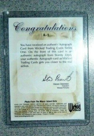 Stormy Daniels Autograph Signature Signed Card Wicked Island Girls Movie Trump