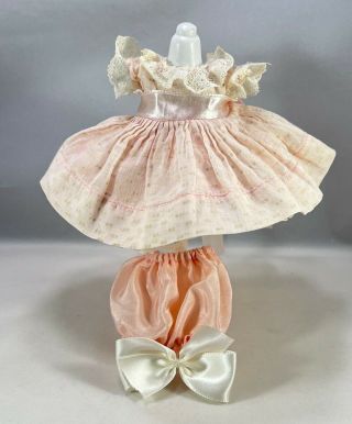 Vogue Tag Vintage Ginny Pink Swiss Dot Dress,  Slip,  Bloomers,  Hair Bow (no Doll)