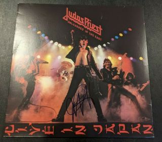 Judas Priest Rob Halford Signed Unleashed In The East Lp Record Beckett Bas