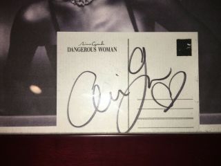 Ariana Grande Dangerous Woman Signed Postcard W/ Framed Photo,  Autograph
