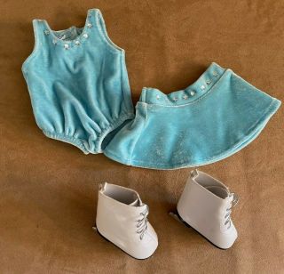 2 In 1 Ice Skating Outfit American Girl Doll Clothing Winter Skates Dress Set