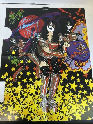 Kiss Ace Frehley Signed Solo Poster 2014 Insert Not Aucoin