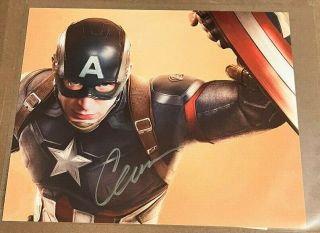 Chris Evans " Captain America " Autographed Hand Signed 8x10 Photo W/hologram