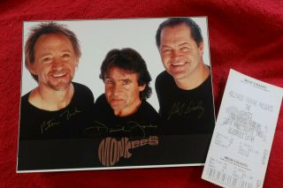 The Monkees Autographed Signed Photo Micky Dolenz,  Davy Jones,  Peter Tork - 100