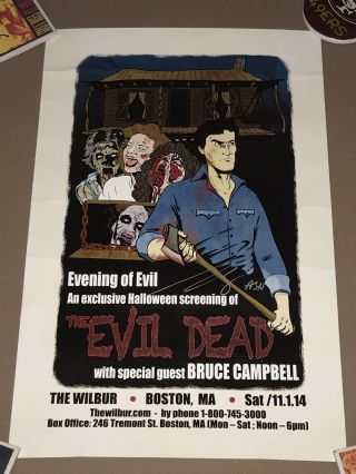 The Evil Dead - Bruce Campbell Signed - Horror Movie Poster - Wilber Boston Ma