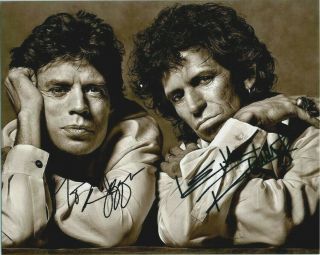 Mick Jagger & Keith Richards Signed Autographed Photo With
