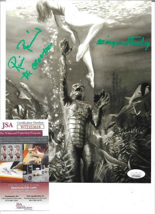 Ricou Browning,  Ginger Stanley Signed 8x10 Photo,  Creature Black Lagoon,  Jsa