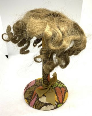 100 Human Hair Vintage Brunette Japan Size 8 - 9” Vintage Doll Wig E1