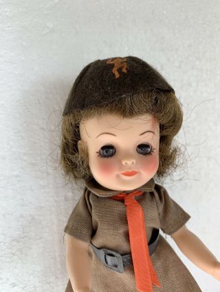 Vintage 1965 Effanbee 8.  5” Brownie Scout Girl Doll 2