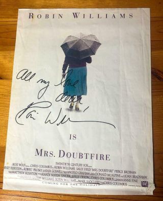 Signed Robin Williams (d.  2014) Mrs.  Doubtfire Movie Ad - Messina Estate