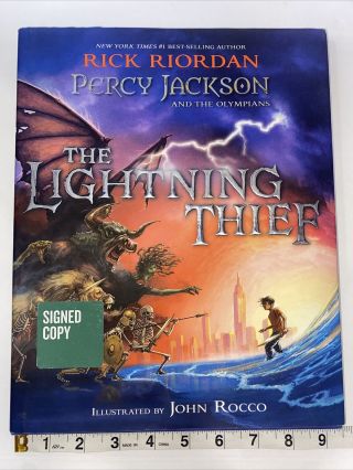 Percy Jackson The Lightning Thief Hard Cover Signed Book/
