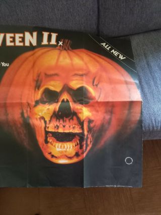 Halloween 2 Movie Poster Quad Michael Myers Classic Horror Movie Folded