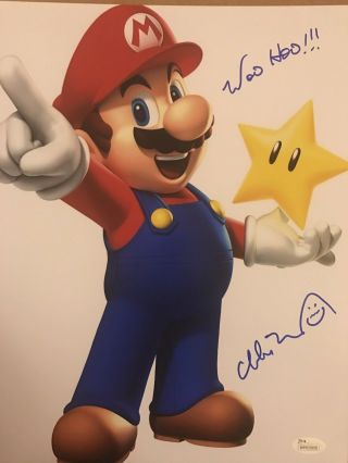 Charles Martinet Signed Mario Bros 11x14 Nintendo Jsa Witness 3