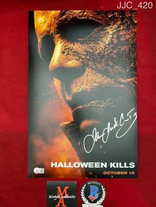 James Jude Courtney Signed 11x17 Photo Halloween Kills Michael Myers Beckett