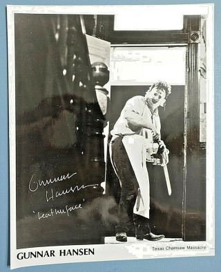 Texas Chainsaw Massacre Gunnar Hansen Signed As Leatherface,  Autograph 8x10 Photo