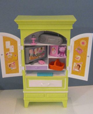 Barbie Doll 2007 Mattel My House Glam Dollhouse Desk Office Armoire Furniture