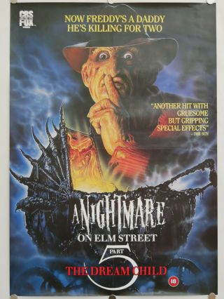 A Nightmare On Elm Street 5 (1989) Video Shop Film Poster Wes Craven
