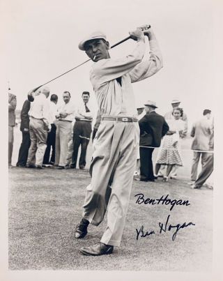 Pga Golf Legend & Masters Champion Ben Hogan Hand Signed 8x10 Us Open Swinging