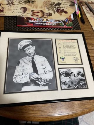 Don Knotts Signed Barney Fife Framed Photo 14 " X 11 " Mayberry Deputy