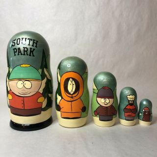 Russian Handpainted Nesting Doll South Park 5pc Kenny