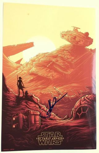 J.  J.  Abrams Signed Star Wars Force Awakens 11x17 " Poster 1 Director