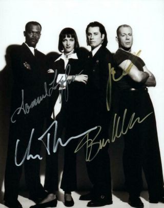 Pulp Fiction Cast Travolta Thurman Willis,  1 Autographed 8x10 Signedphoto Piccoa