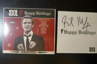 Billy Idol - Autographed " Happy Holidays " Signed Cd Booklet & Xmas Cd