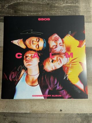 5sos Calm Signed Autographed Album Cover Vinyl Flat Sheet 5 Seconds Of Summer
