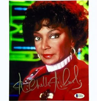 Nichelle Nichols Uhura Autograph Star Trek Signed 8x10 Photo 2 Bas Beckett