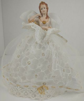 Blarney Porcelain Doll Noelle Christmas Tree Topper Fairy Angel 1900 Ireland A8