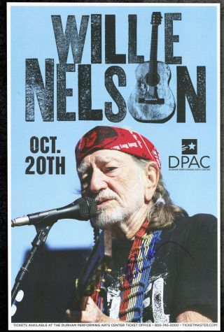 Willie Nelson Autographed Gig Poster On The Road Again