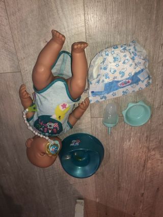 Baby Born Boy Doll With Magic Eyes With Potty Pacifier Bottle Wees And Crys