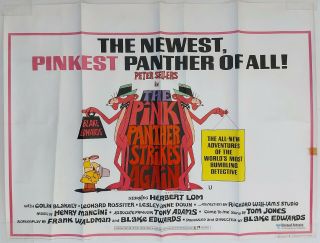The Pink Panther Strikes Again Uk Quad Cinema Poster 1976