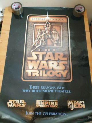 The Star Wars Trilogy Special Edition 1996 Movie Poster Double Sided 100cmx68cm