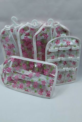Barbie Garment Bag With Hanger Clear With Floral Print And Zipper