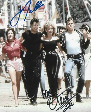 Movie Legends Olivia Newton John Travolta Signed 8x10 Grease Danny Zuko Sandy