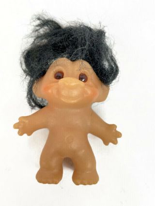 Vintage Dam 3 " Troll Doll With Black Hair