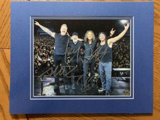 Metallica Signed By All 4 Autographed 8x10 Photo,  Matted To 11x14 Frame