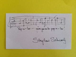Stephen Schwartz Signed,  Musical Quote from Wicked 